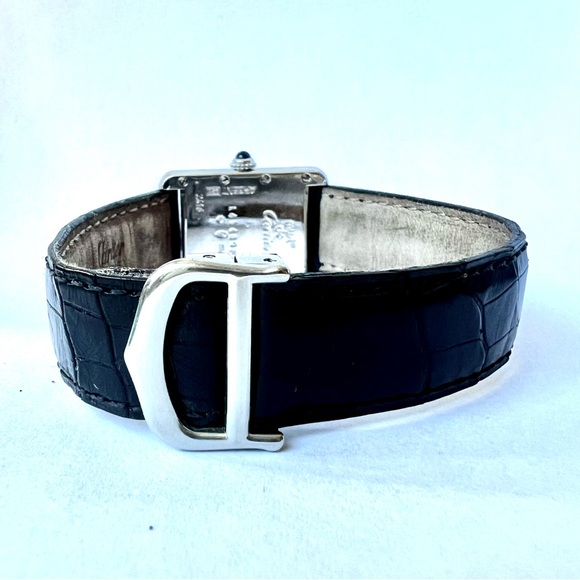 CARTIER TANK Quartz 22mm Silver 0.63TCW Diamond Watch - Picture 10 of 10